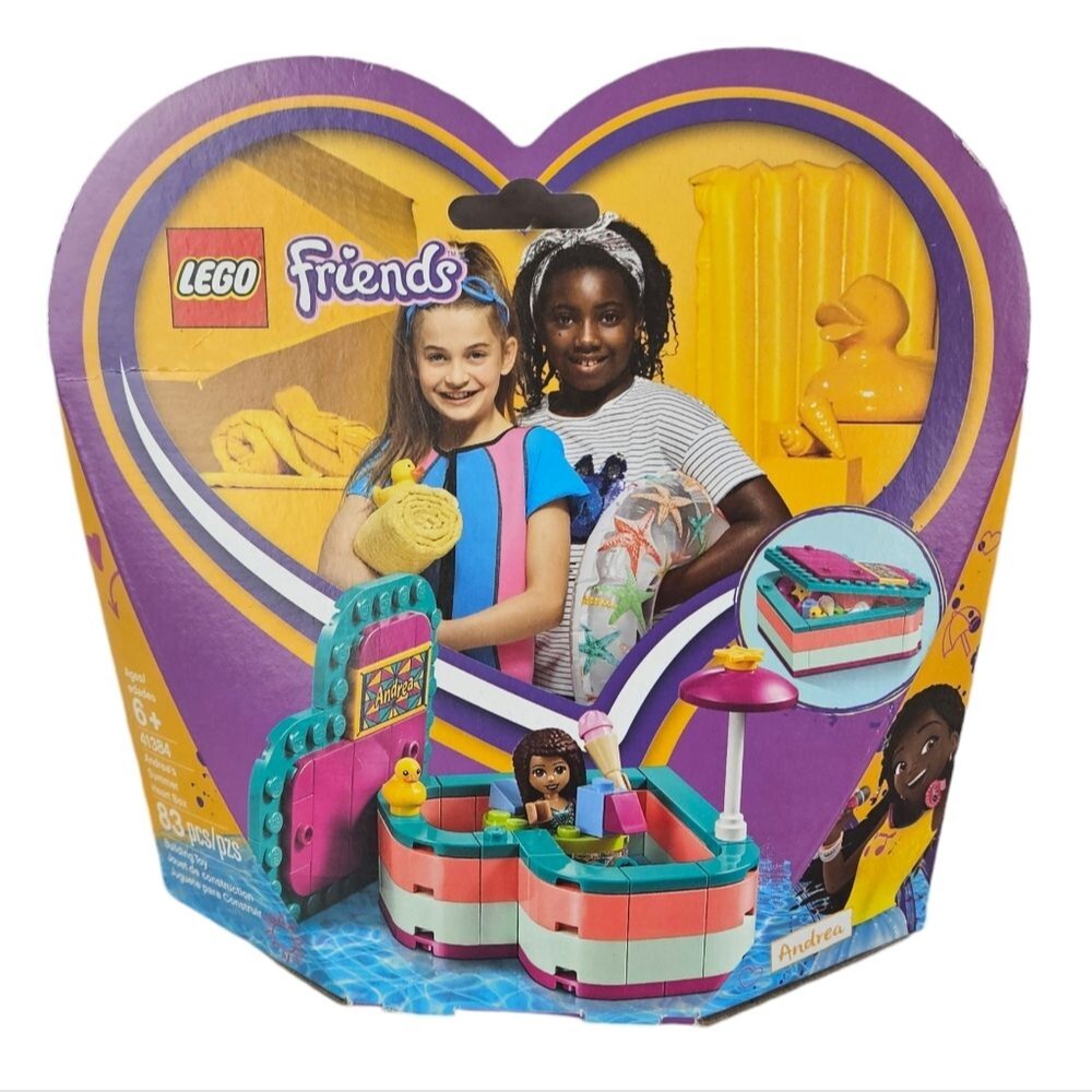 New In Box Lego Friends #41384 Andrea's Summer Heart Box